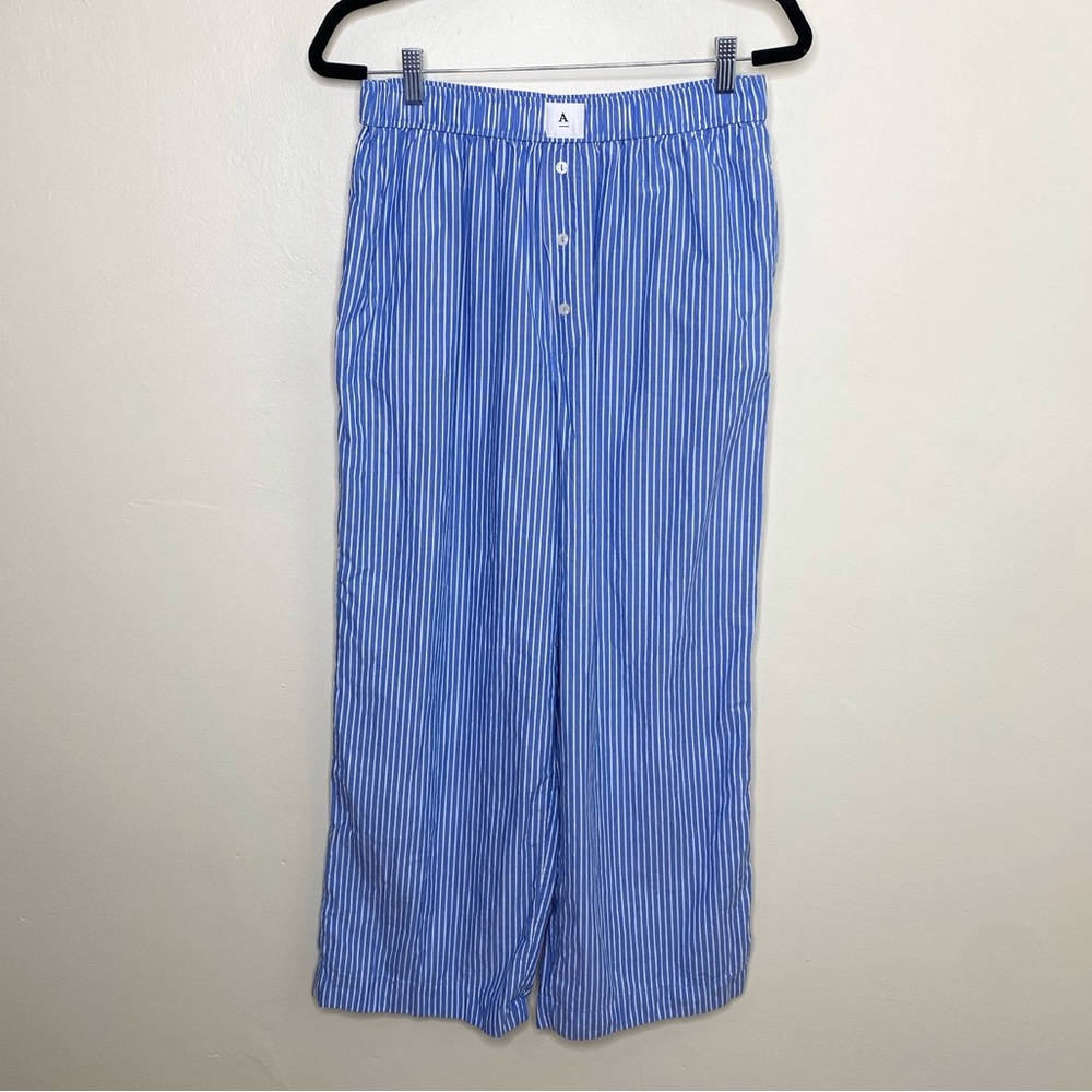 Anthropologie Blue Striped Pants